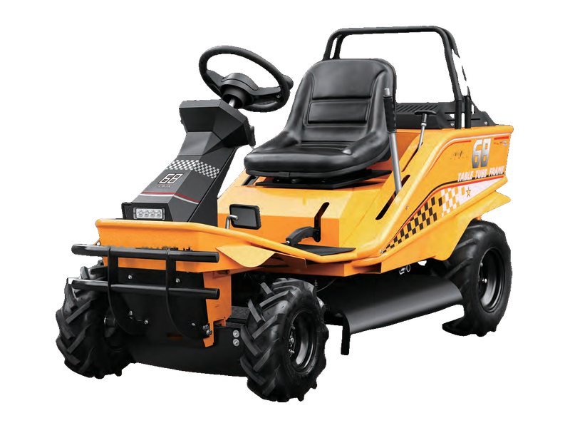 Ride-on brush mower for rough grass and meadows